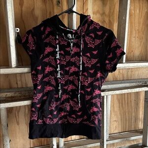 Abbey Dawn Black and Pink Graphic Hoodie